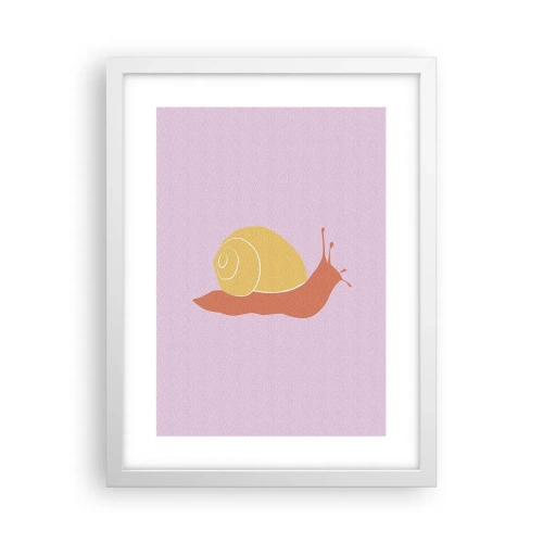 Plagát v bielom ráme - Nie je kam sa ponáhľať - 30x40 cm