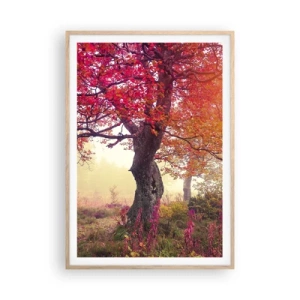 Plagát v ráme zo svetlého duba - Šialenstvo rozkvetu - 70x100 cm