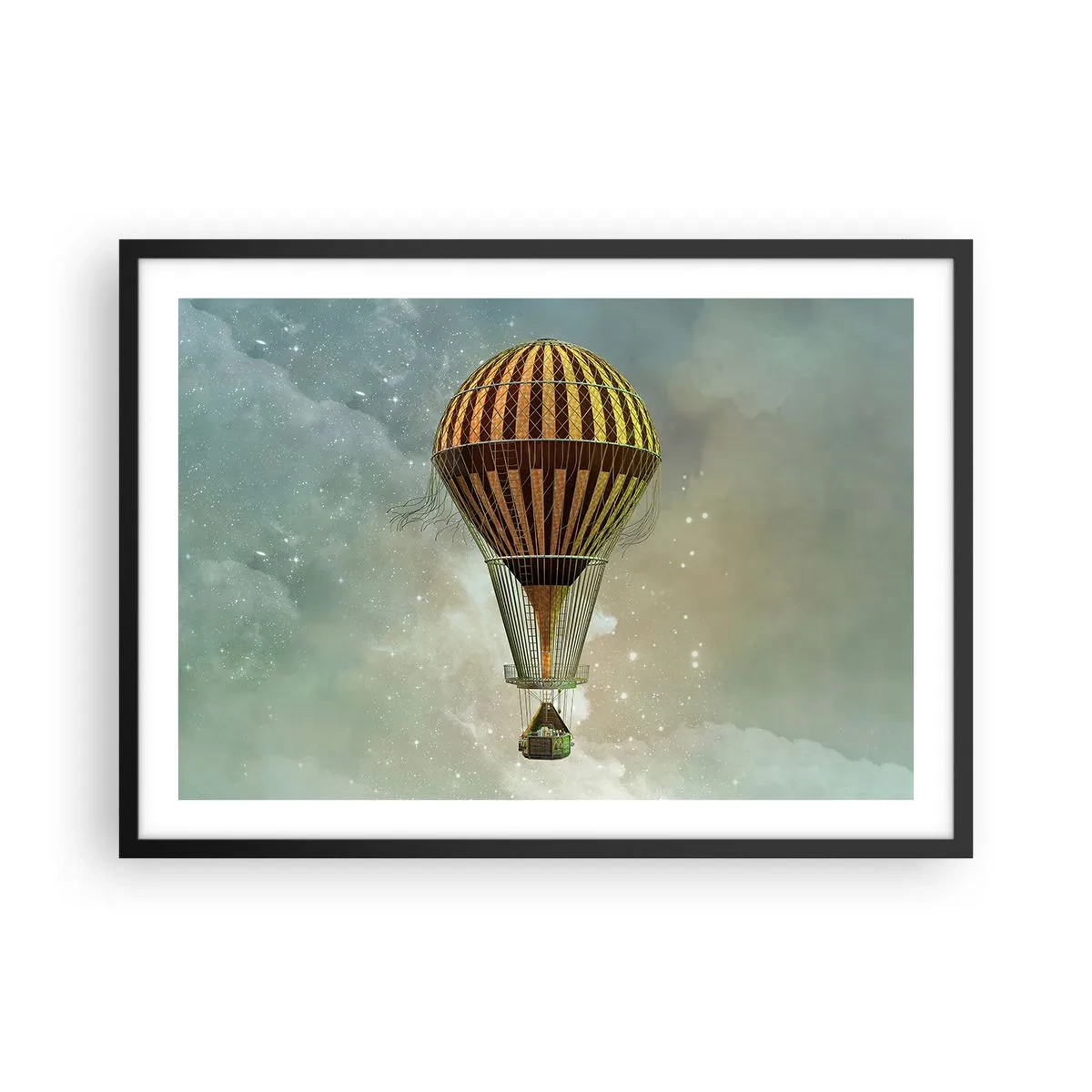 Plagát v čiernom ráme - Priekopnícke lety - 70x50 cm