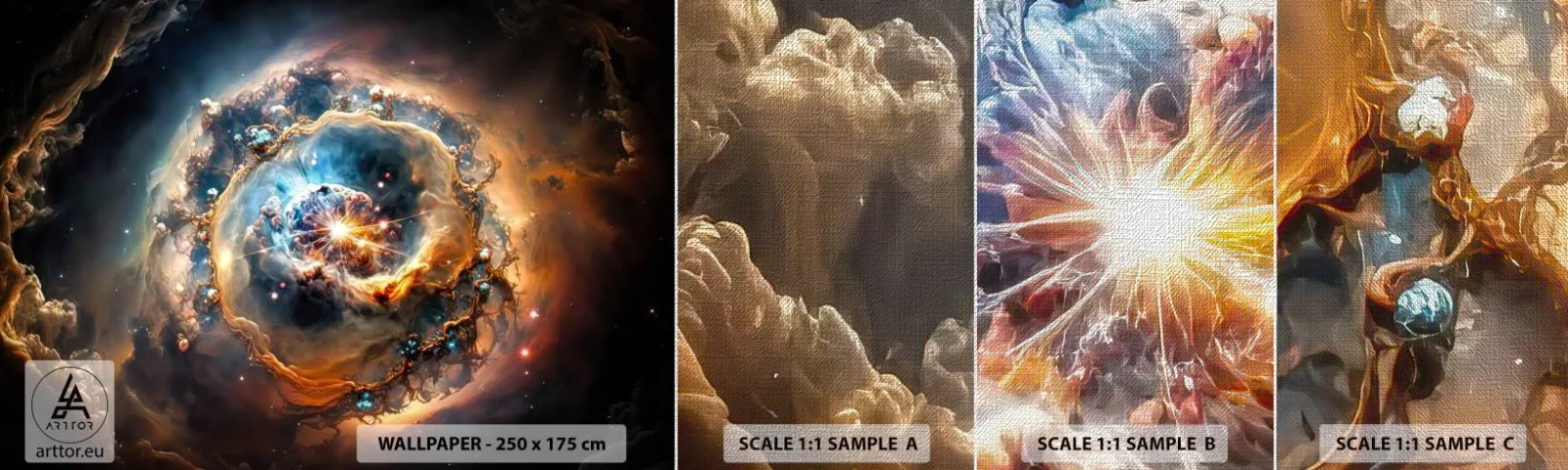 Vzorka fototapety Premium Canvas - Začiatok - Vesmír, Kozmos, Galaxia - 100x30 cm