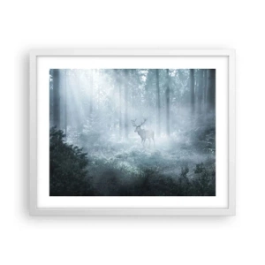 Plagát v bielom ráme - Ranná obchôdzka sídliska - 50x40 cm