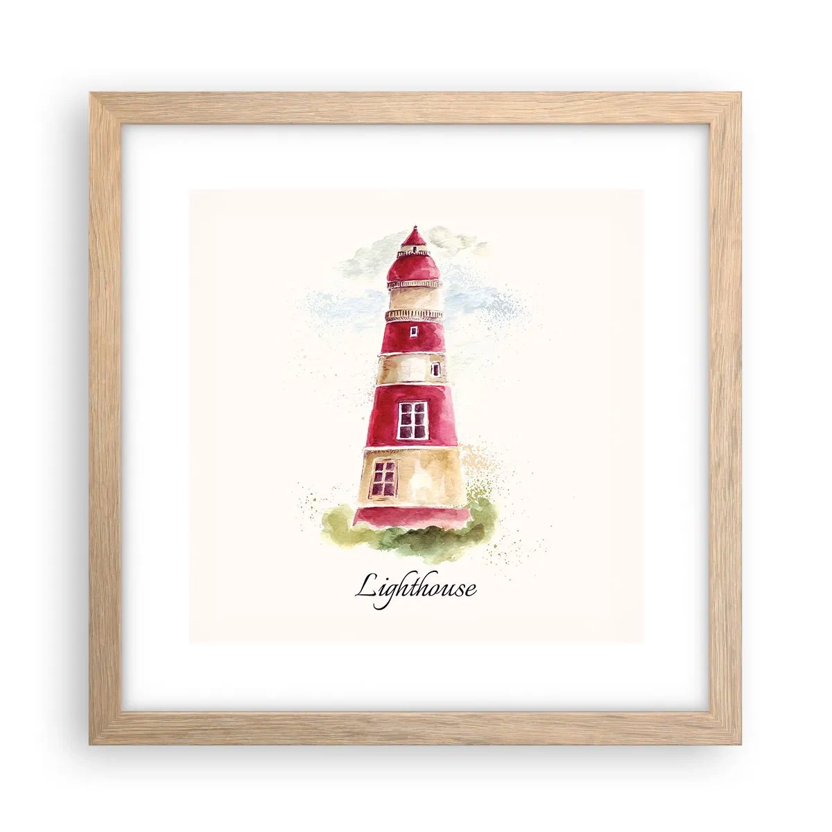 Plagát v ráme zo svetlého duba - Tu je vždy počasie - 30x30 cm