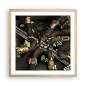 Plagát v ráme zo svetlého duba - Sme spolu - 50x50 cm