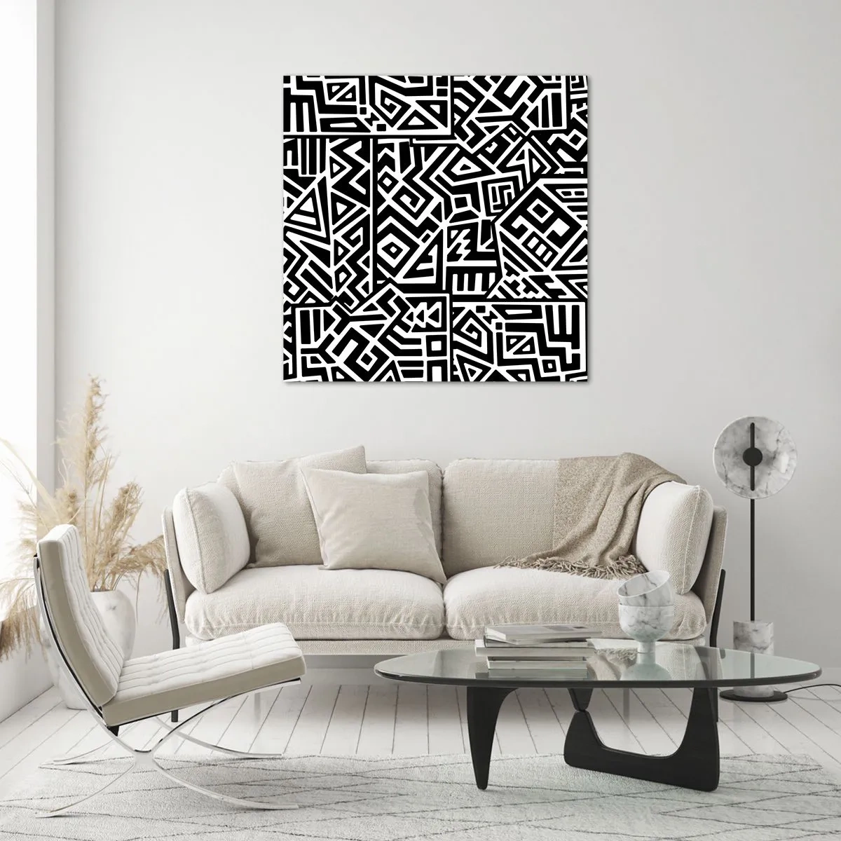 Obraz na skle - Predkolumbovská kompozícia - 50x50 cm