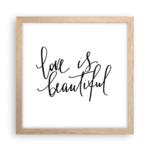 Plagát v ráme zo svetlého duba - Prečítaj a zopakuj - 30x30 cm