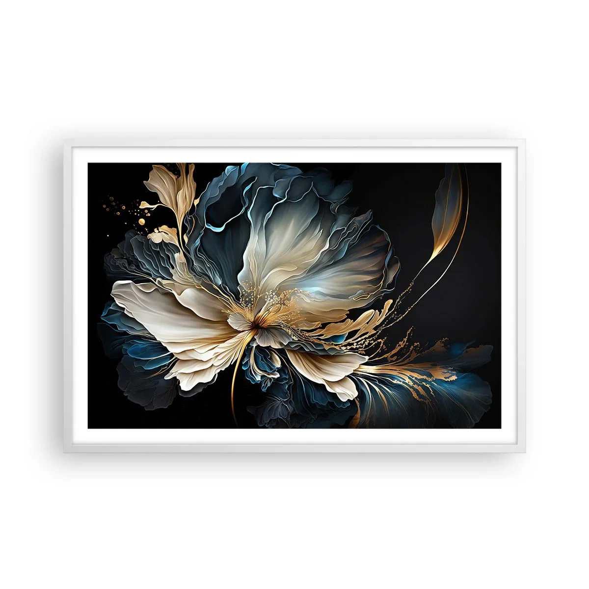 Plagát v bielom ráme - Rozprávkový kvet papradia - 91x61 cm