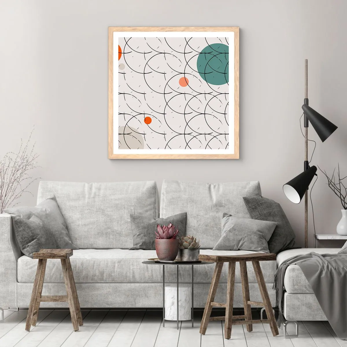 Plagát v ráme zo svetlého duba - V duchu pop-artu - 50x50 cm