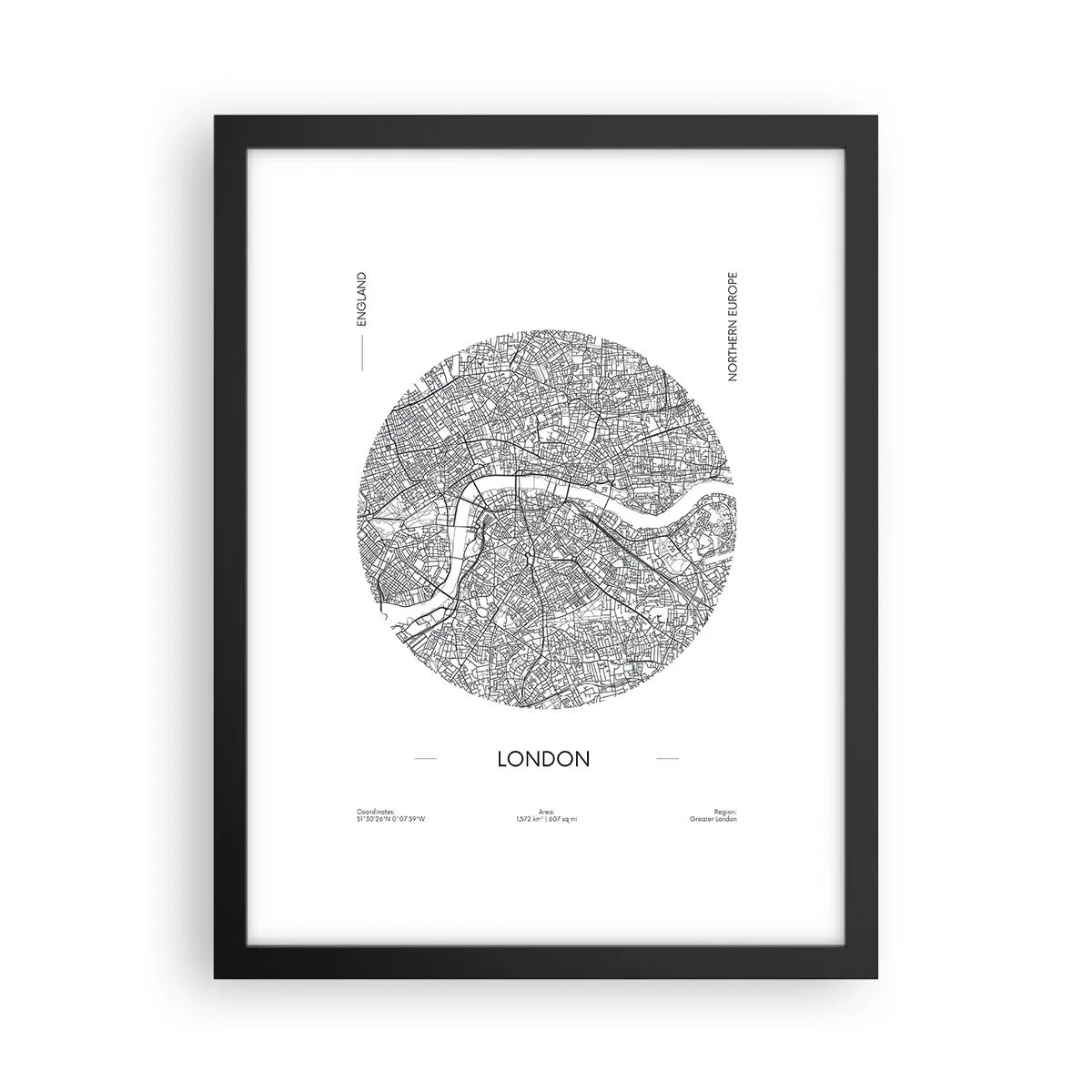 Plagát v čiernom ráme - Anatómia Londýna - 30x40 cm