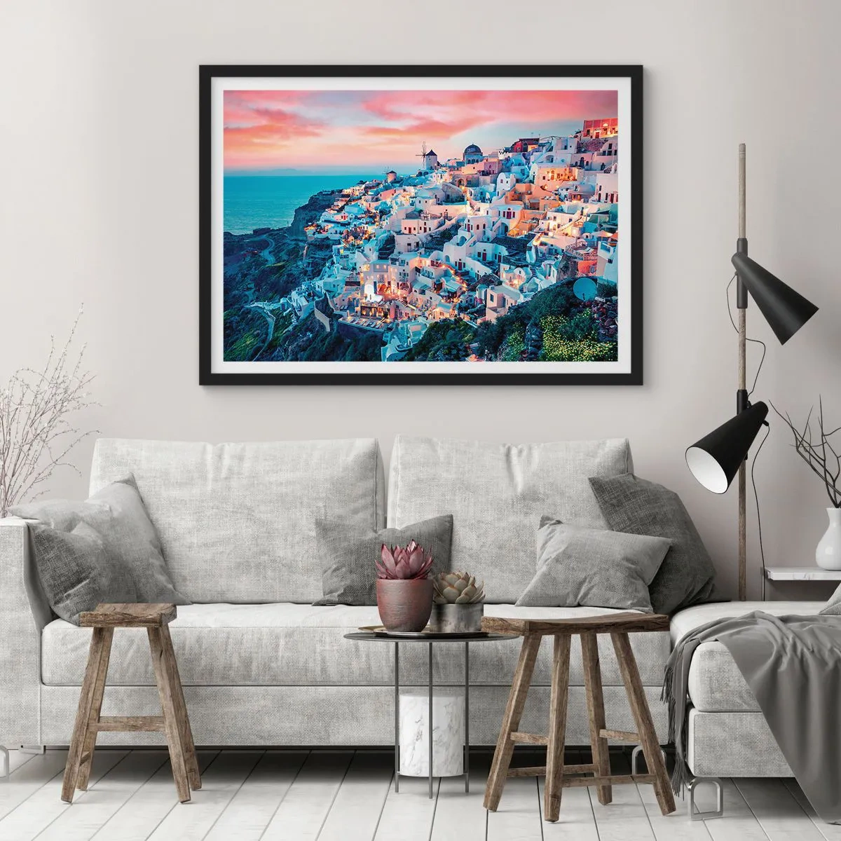 Plagát v čiernom ráme - Tvoja tučná grécka dovolenka - 70x50 cm