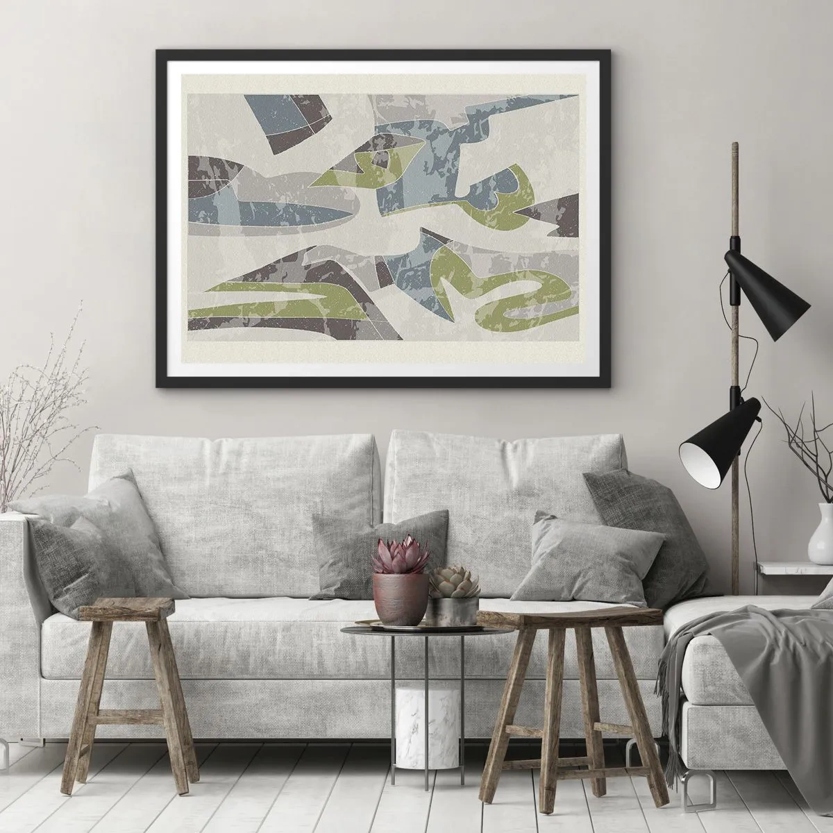 Plagát v čiernom ráme - Kompozícia za sklom - 100x70 cm