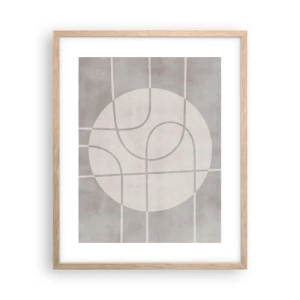 Plagát v ráme zo svetlého duba - Kruhovo a priamo - 40x50 cm