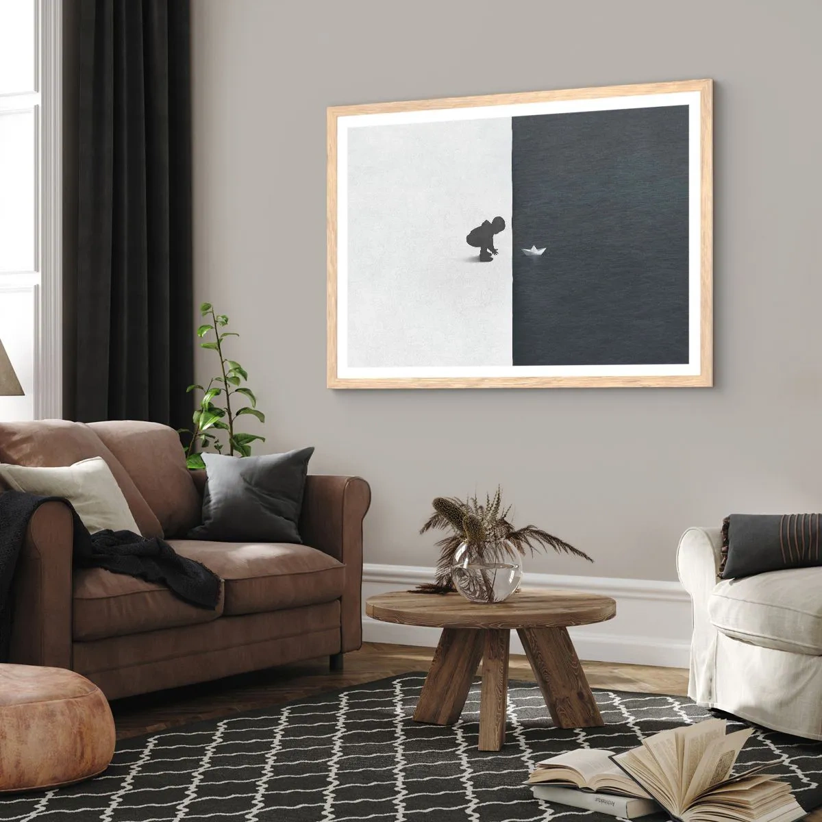 Plagát v ráme zo svetlého duba - Veľká výprava - 91x61 cm
