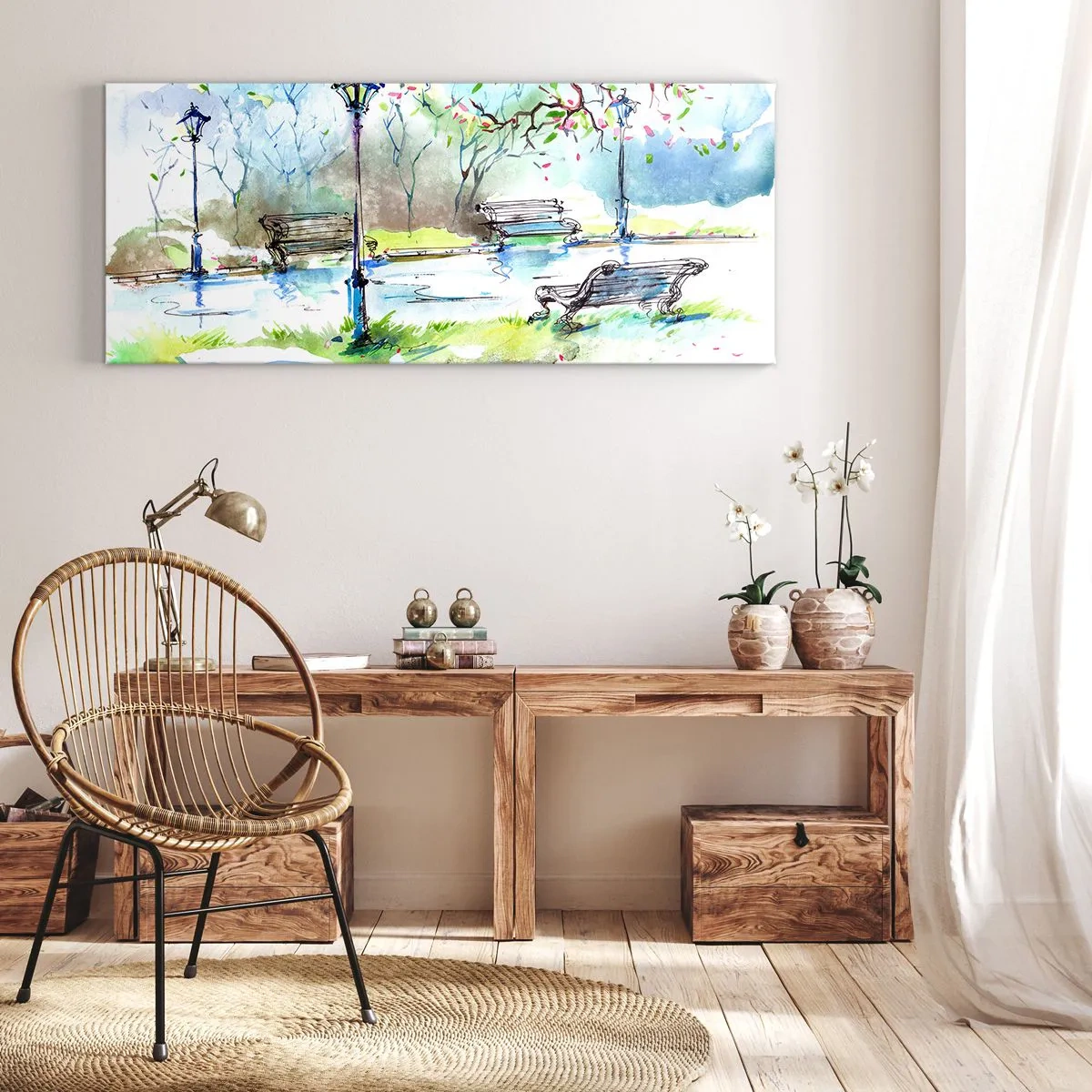 Obraz na plátne - Kúzlo parkového ticha - 160x50 cm