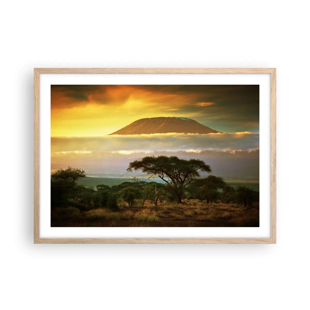 Plagát v ráme zo svetlého duba - Sen cestovateľa - 70x50 cm