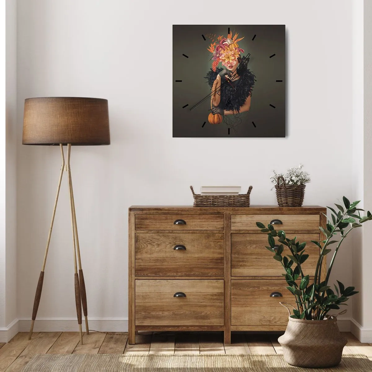 Nástenné hodiny - Kúzlo čarodejnice - 40x40 cm