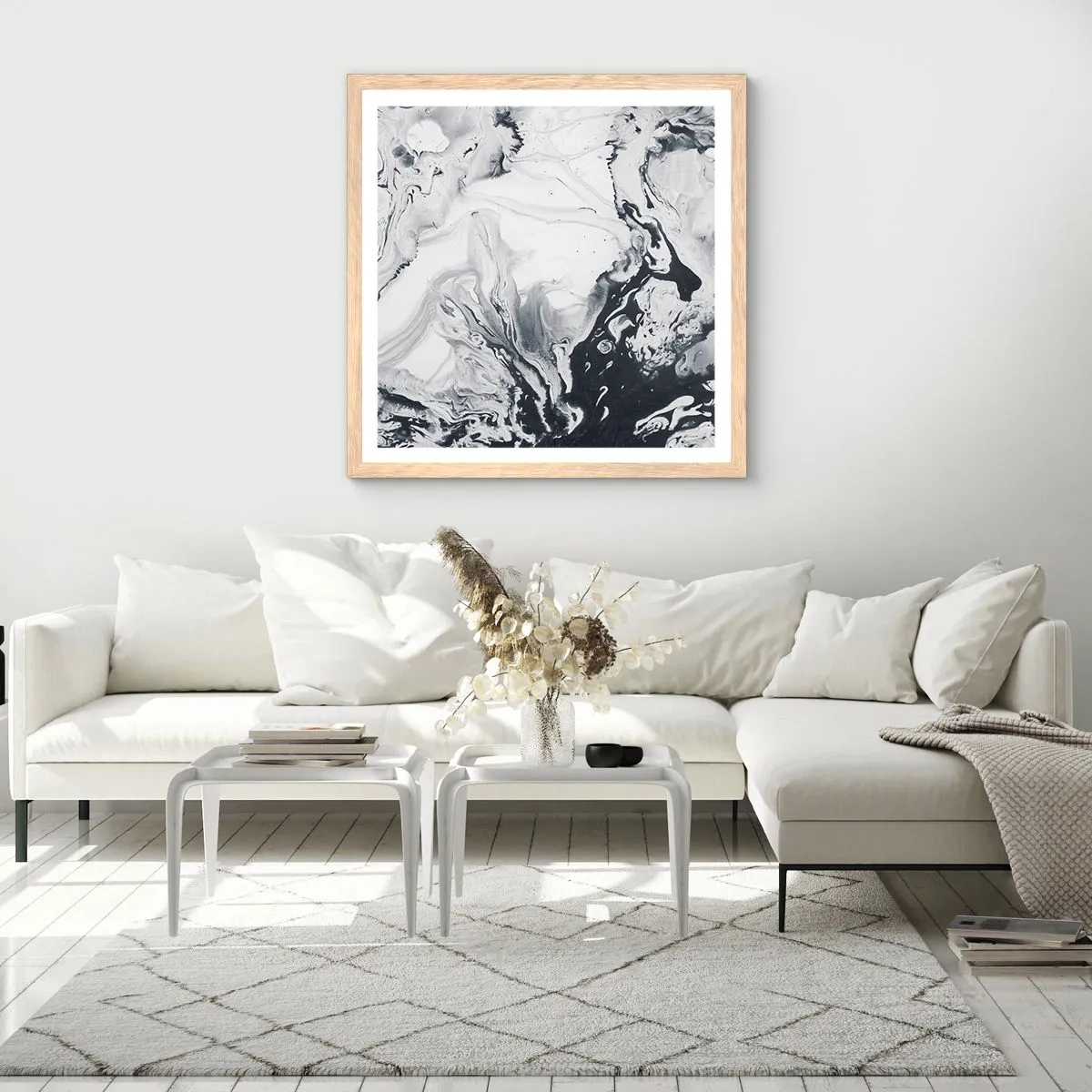 Plagát v ráme zo svetlého duba - Zemské vnútro - 50x50 cm