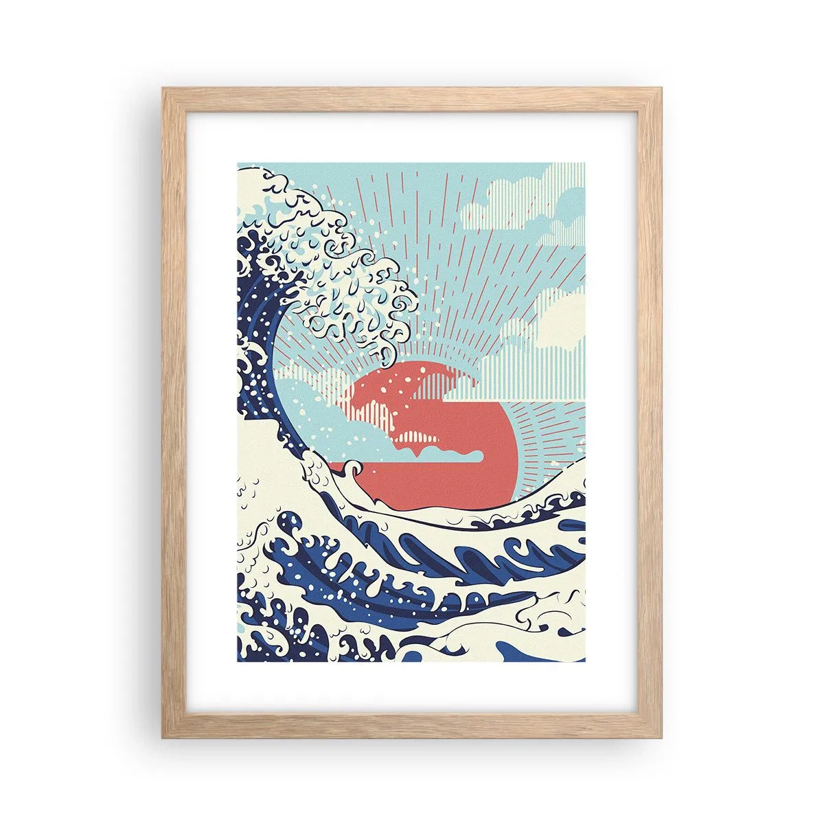 Plagát v ráme zo svetlého duba - Z japonských inšpirácií - 30x40 cm