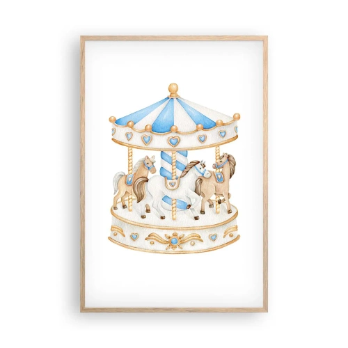 Plagát v ráme zo svetlého duba - Sladké detstvo - 61x91 cm