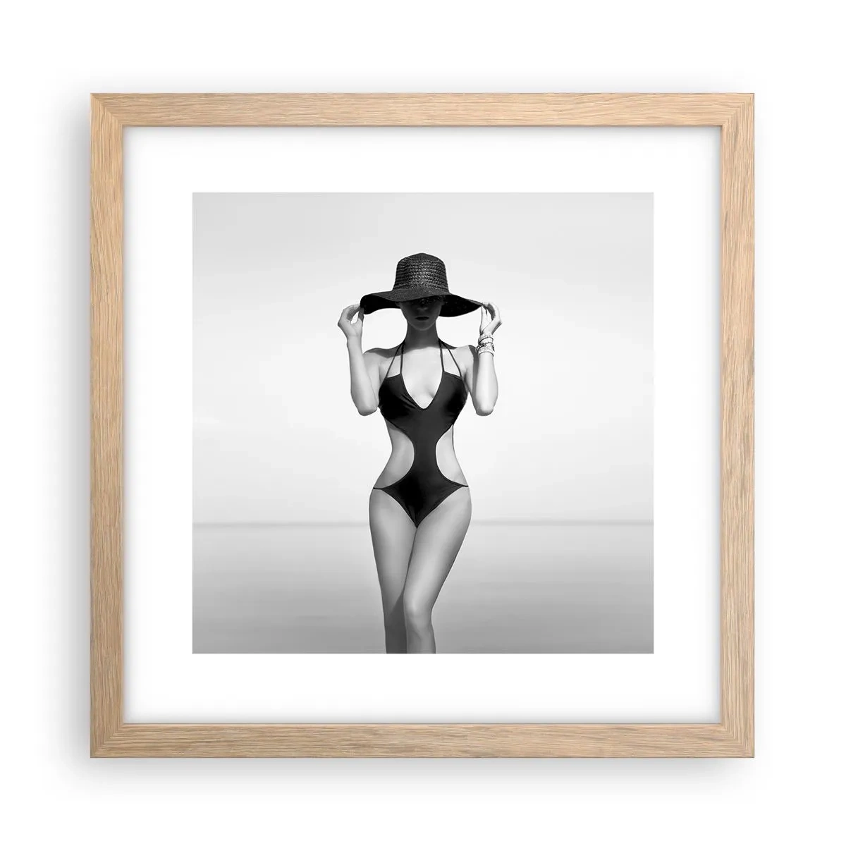 Plagát v ráme zo svetlého duba - Volám sa: Elegancia - 30x30 cm