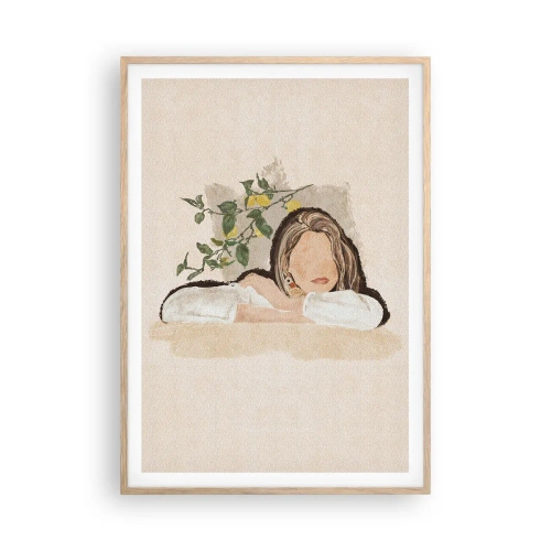 Plagát v ráme zo svetlého duba - Kráska z juhu - 70x100 cm