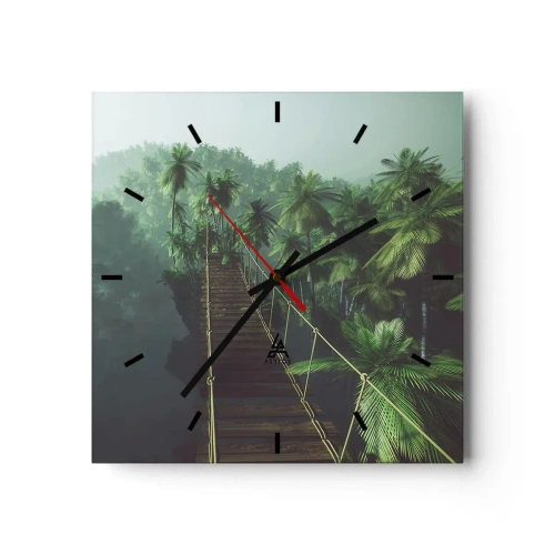 Nástenné hodiny - Pri vodopáde zelene - 30x30 cm