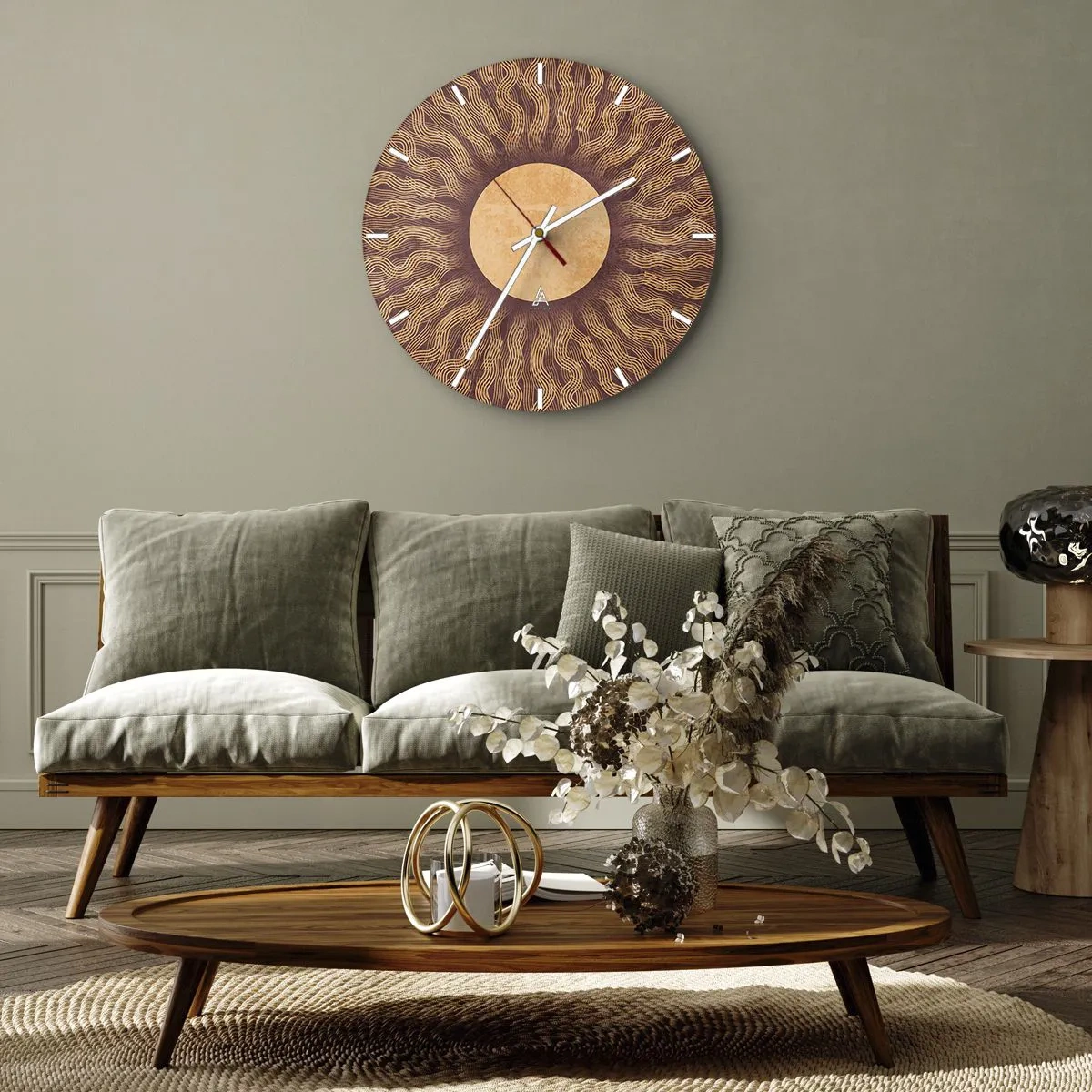 Nástenné hodiny - Ikona slnka - 30x30 cm