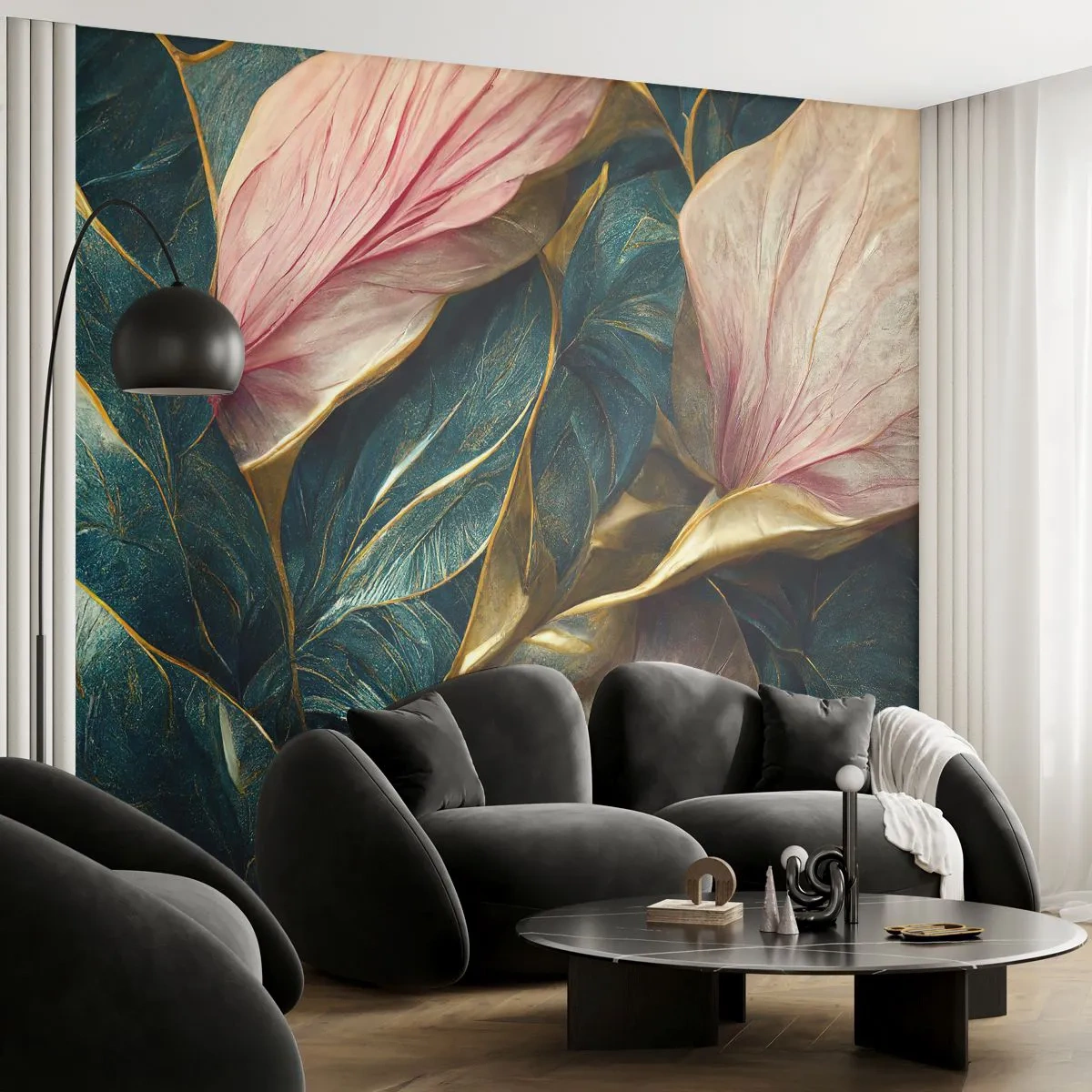 Fototapeta Premium Canvas - Prirodzená elegancia a štýl - Art Deco, Kvety, Elegancia - 400x280 cm