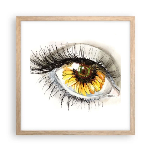 Plagát v ráme zo svetlého duba - Pohľad žeravý ako leto - 40x40 cm