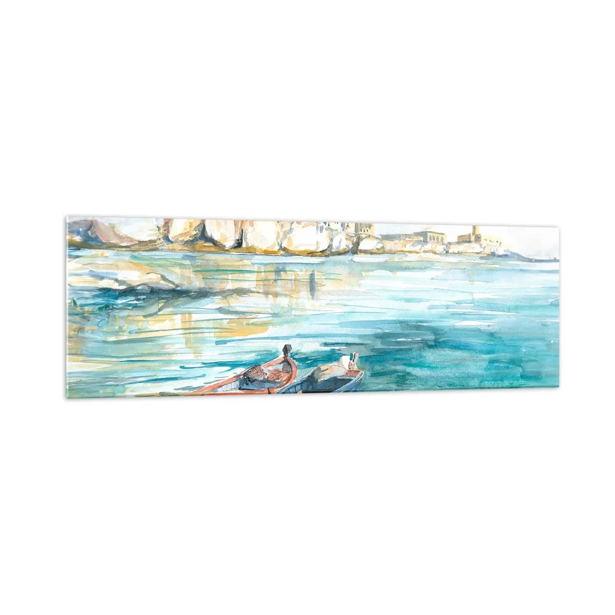 Obraz na skle - Krajina v modrej - 160x50 cm