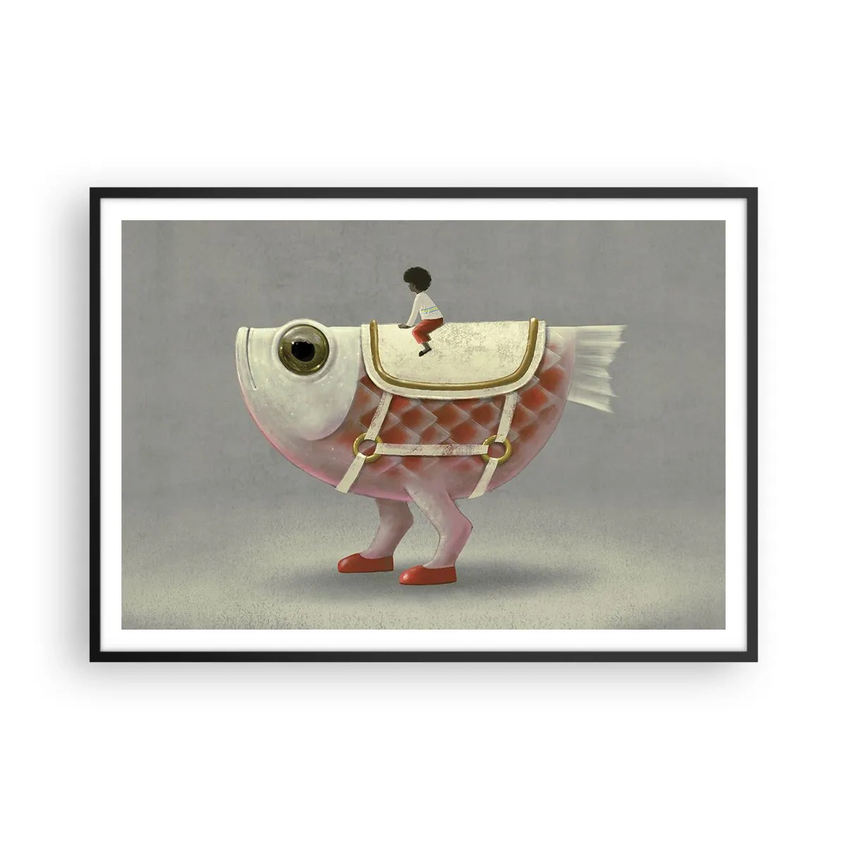 Plagát v čiernom ráme - Rybí jazdec - 100x70 cm