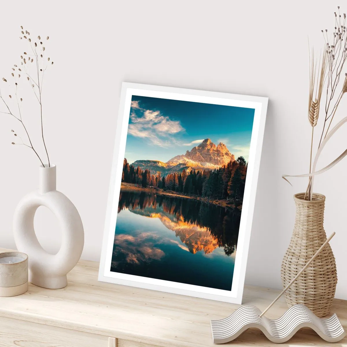 Plagát v bielom ráme - Dvojitá krajina - 61x91 cm