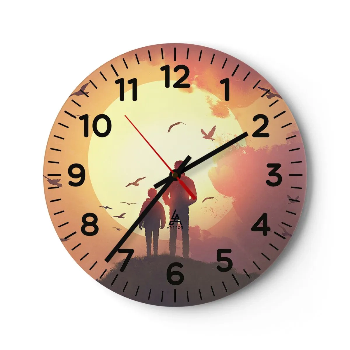 Nástenné hodiny - So slnkom tvári v tvár - 40x40 cm