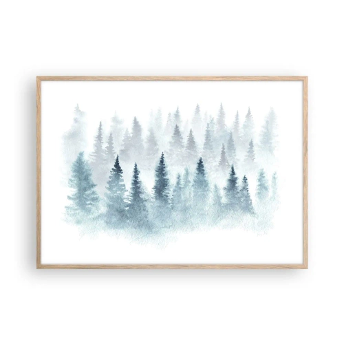 Plagát v ráme zo svetlého duba - Zahalené hmlou - 100x70 cm