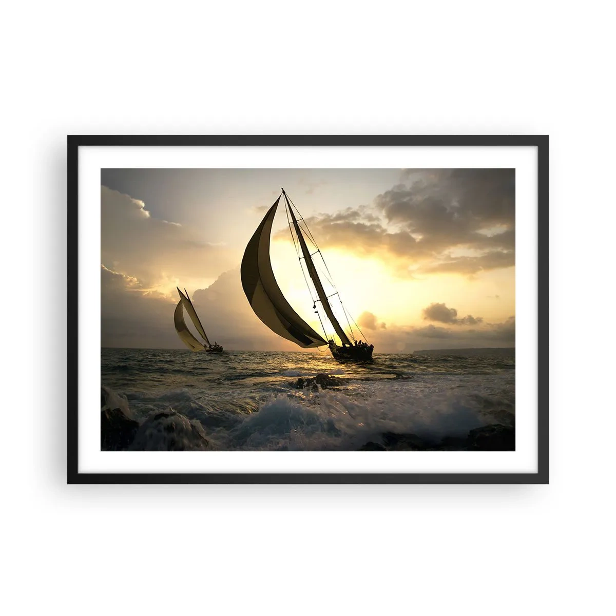 Plagát v čiernom ráme - S vetrom a proti vetru - 70x50 cm