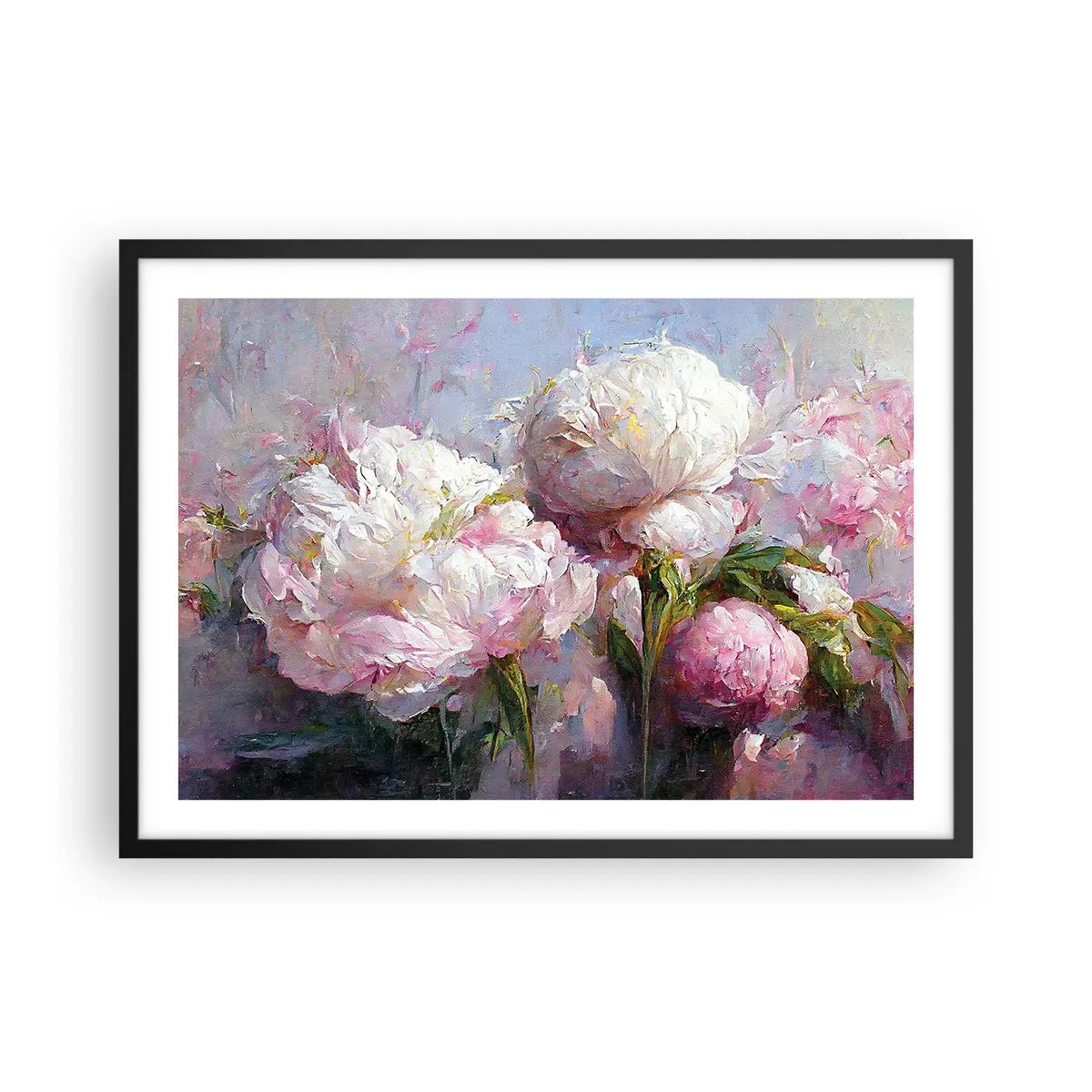 Plagát v čiernom ráme - Kytica prekypujúca životom - 70x50 cm