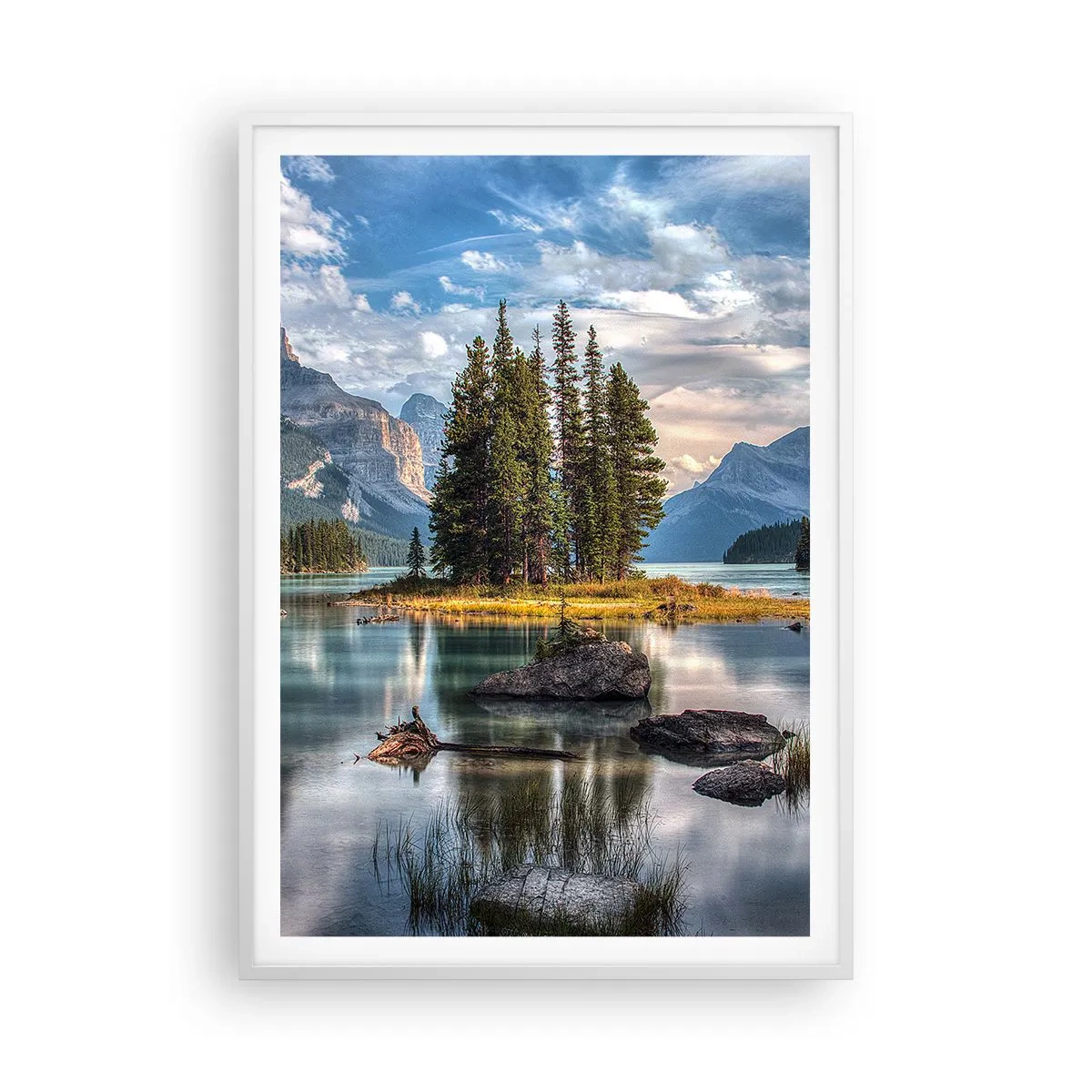 Plagát v bielom ráme - Pri veľkej a čistej vode… - 70x100 cm