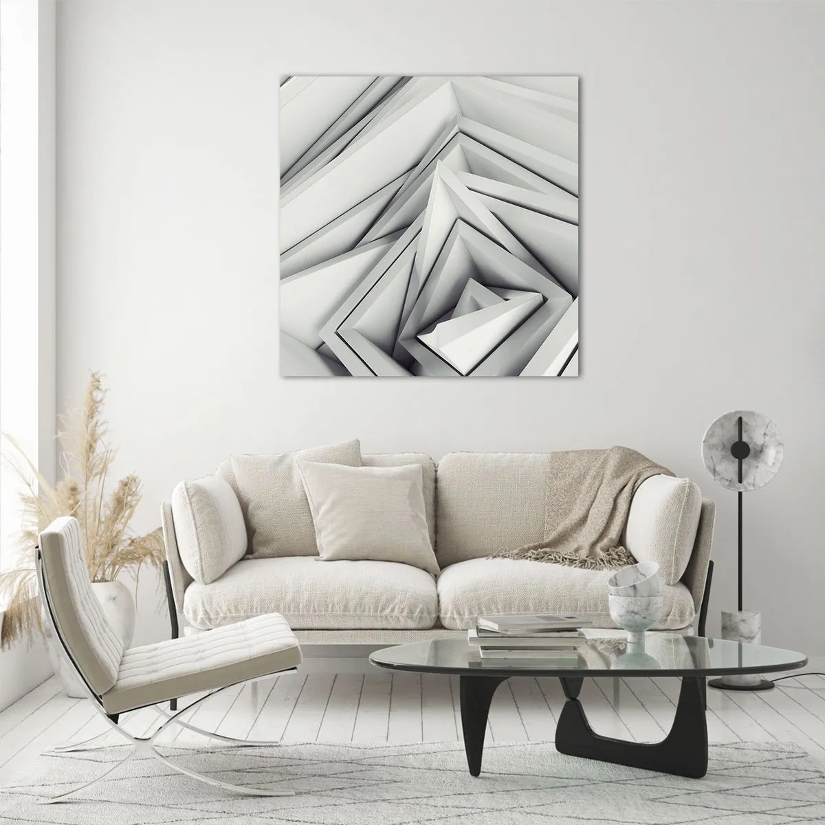 Obraz na skle - Symfónia ostrých uhlov - 70x70 cm