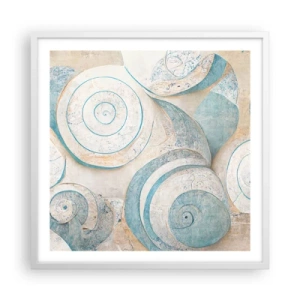 Plagát v bielom ráme - Čo skrýva mušľa? - 60x60 cm