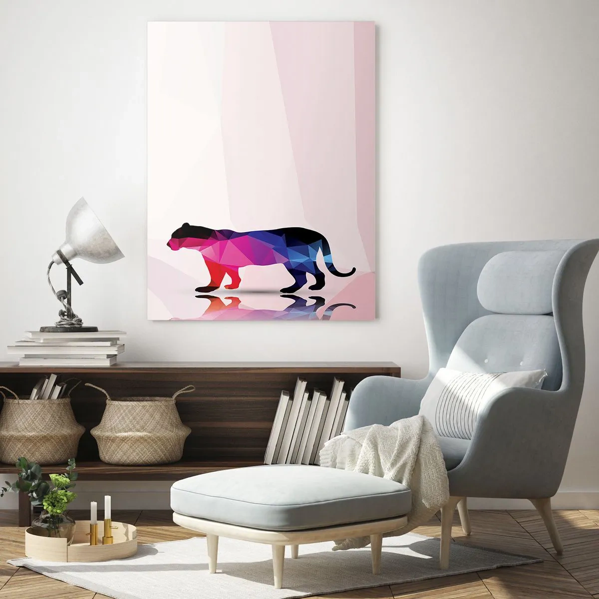 Obraz na skle - Diamantový panter - 50x70 cm