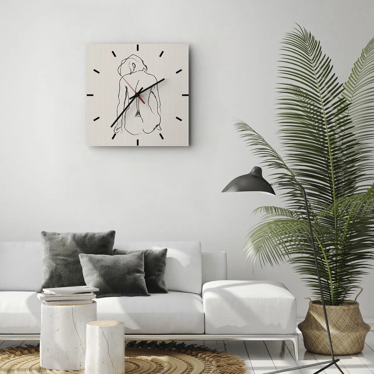 Nástenné hodiny - Dievčenský akt - 30x30 cm