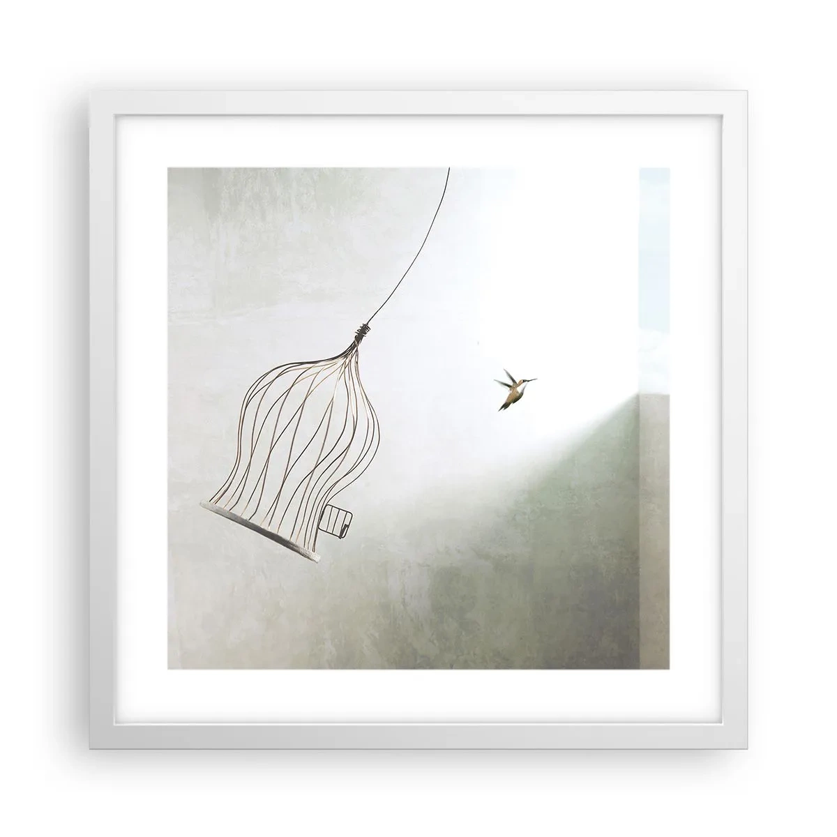 Plagát v bielom ráme - Vo svojom živle - 40x40 cm