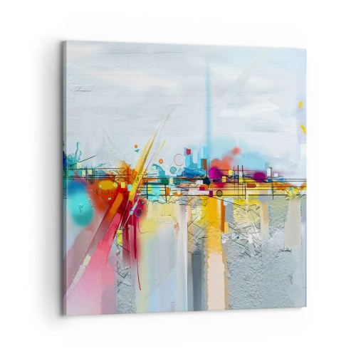 Obraz na plátne - Most radosti nad riekou života - 60x60 cm