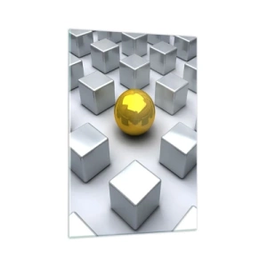 Obraz na skle - Prečo ja? Geometrická kompozícia - 70x100 cm