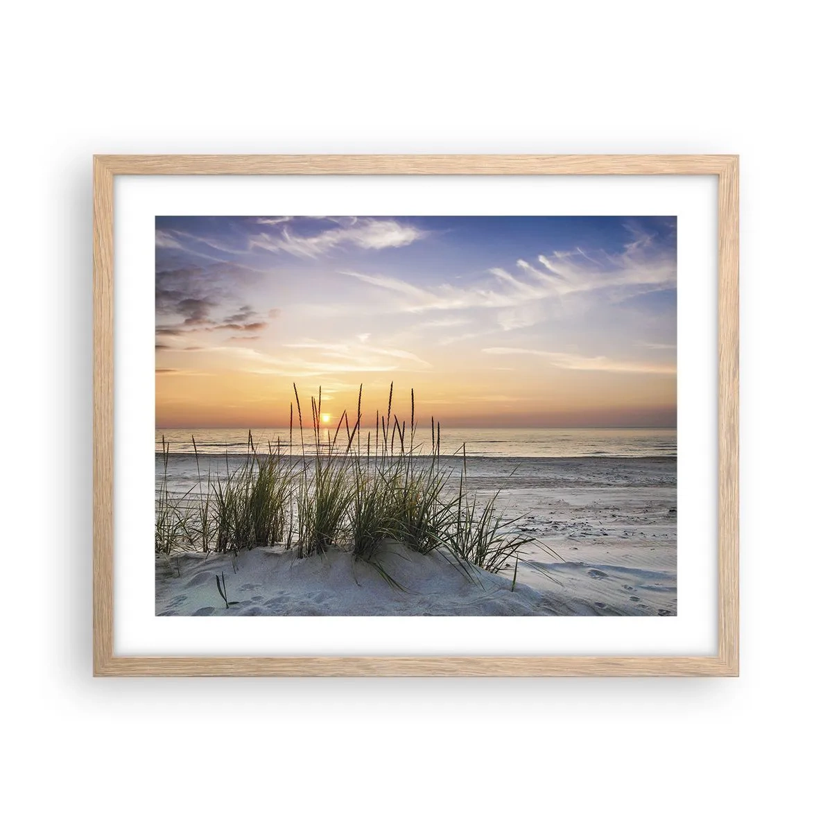 Plagát v ráme zo svetlého duba - Pozri sa, predstav si a pociť - 50x40 cm