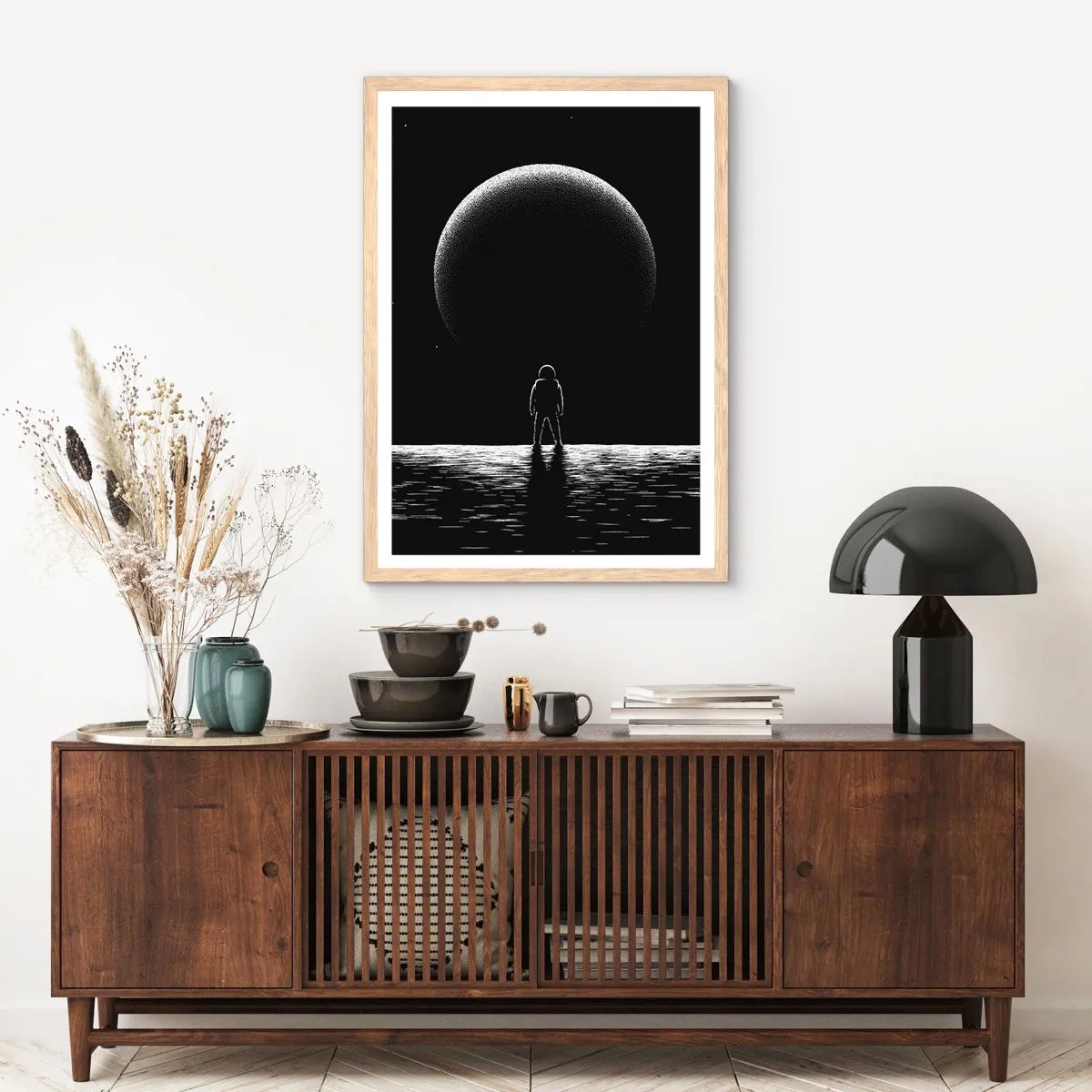 Plagát v ráme zo svetlého duba - Tvári v tvár - 70x100 cm