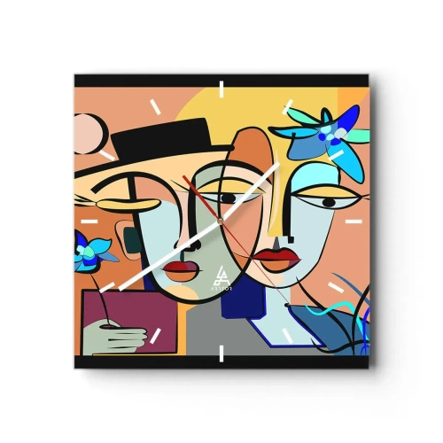 Nástenné hodiny - Picassovo randez vous - 30x30 cm