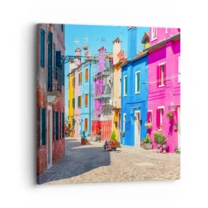 Obraz na plátne - Mestečko „Pod papagájmi“ - 30x30 cm