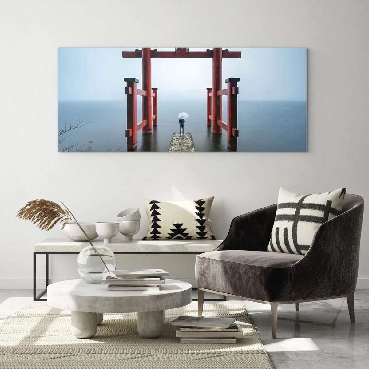 Obraz na skle - Japonské zamyslenie - 120x50 cm