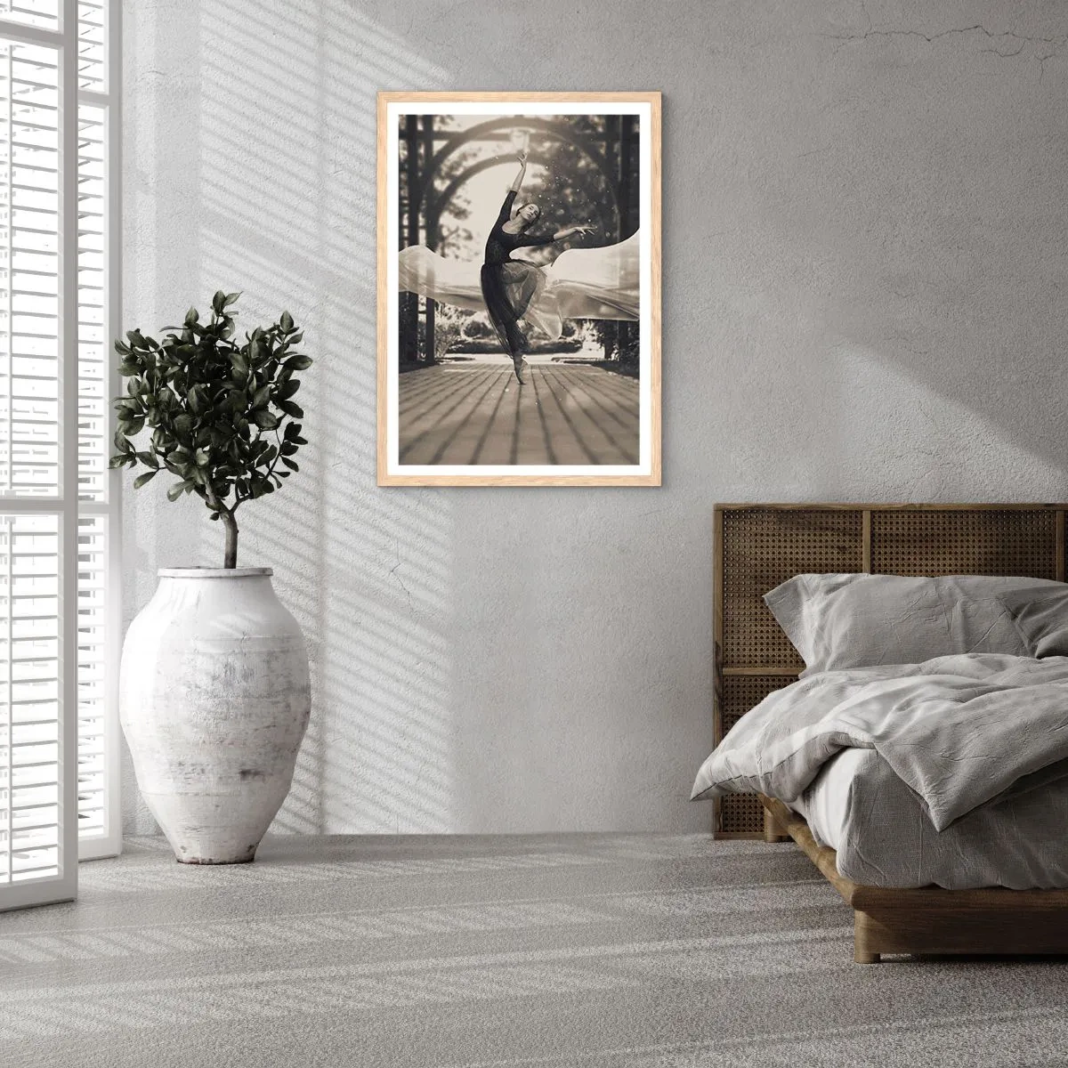 Plagát v ráme zo svetlého duba - Tanec ducha záhrady - 40x50 cm