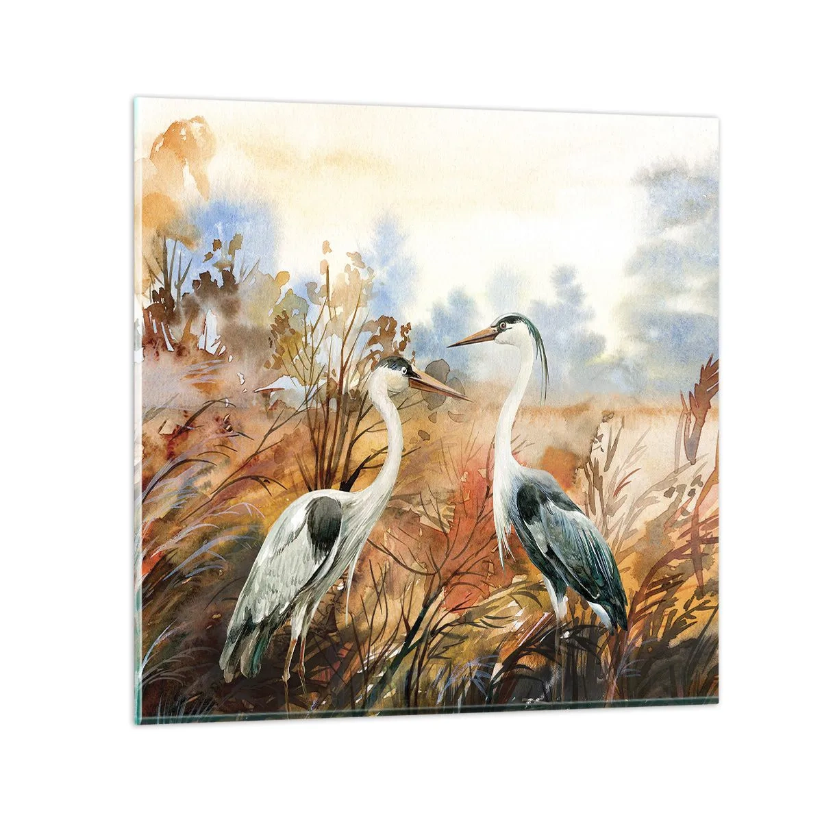 Obraz na skle - Kam na jeseň? - 30x30 cm